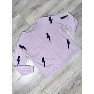 Easel Mineral Wash Lightning Bolt Sweatshirt